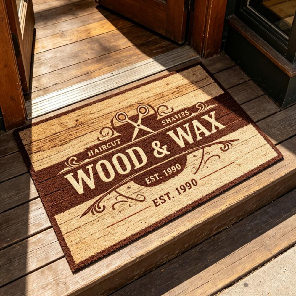 Commercial Printing Shop - Rug barber shop custom logo print
