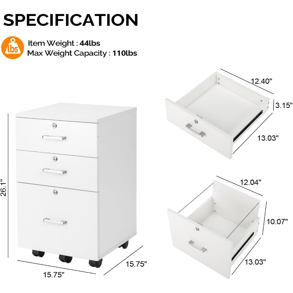 Commercial Printer - Mobile Printer Stand, Under Desk File