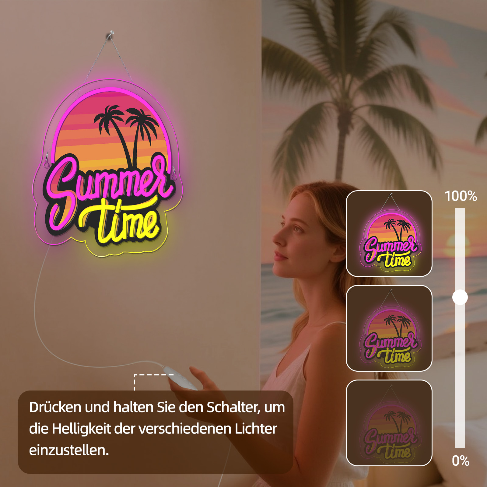 Commercial Printing Shop - Summer Time Neon Sign UV Print
