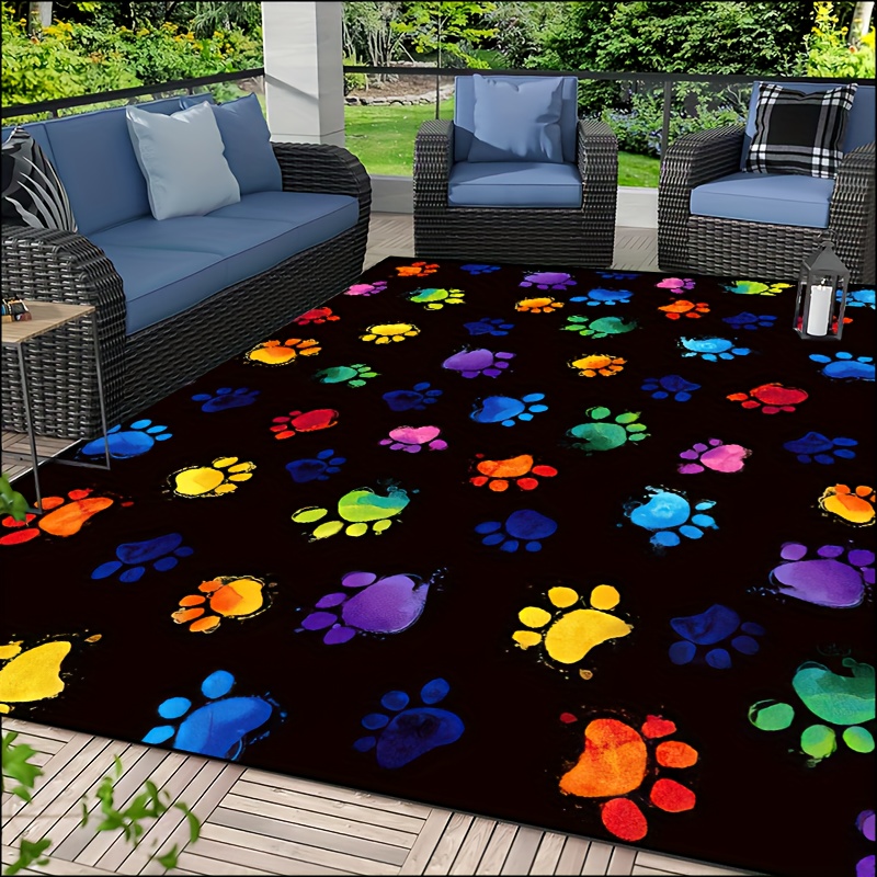 1pc Vibrant Dog Paw Print Area - Commercial Printing And Design ulasan dan harga