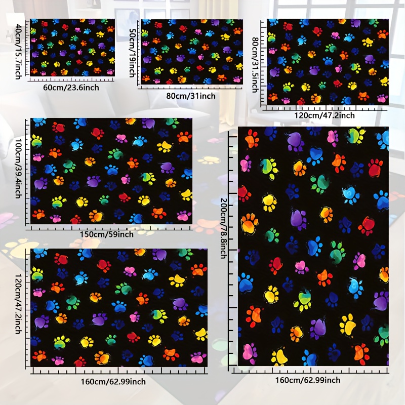 1pc Vibrant Dog Paw Print Area - Commercial Printing And Design ulasan dan harga