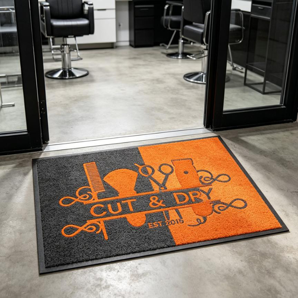 Rug barber shop custom logo pr - Commercial Printing Shop ulasan dan harga