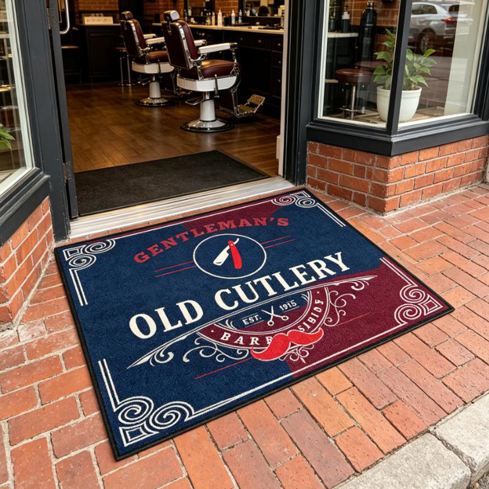 Rug barber shop custom logo pr - Commercial Printing Shop ulasan dan harga