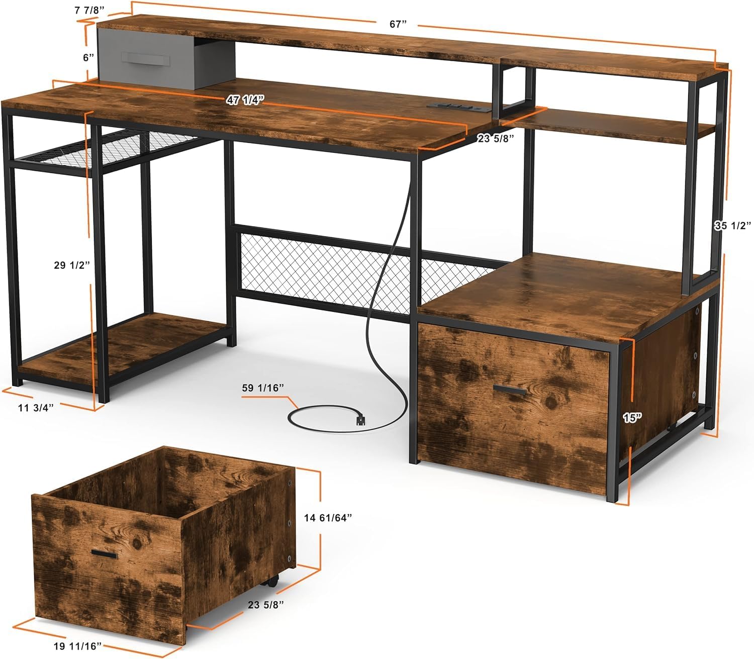 Modern Computer Desk with Char - Commercial Printer ulasan dan harga
