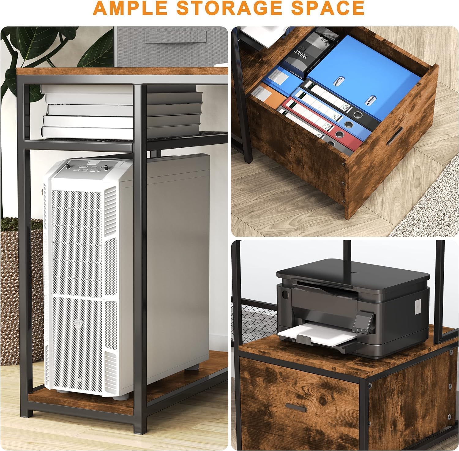 Modern Computer Desk with Char - Commercial Printer ulasan dan harga