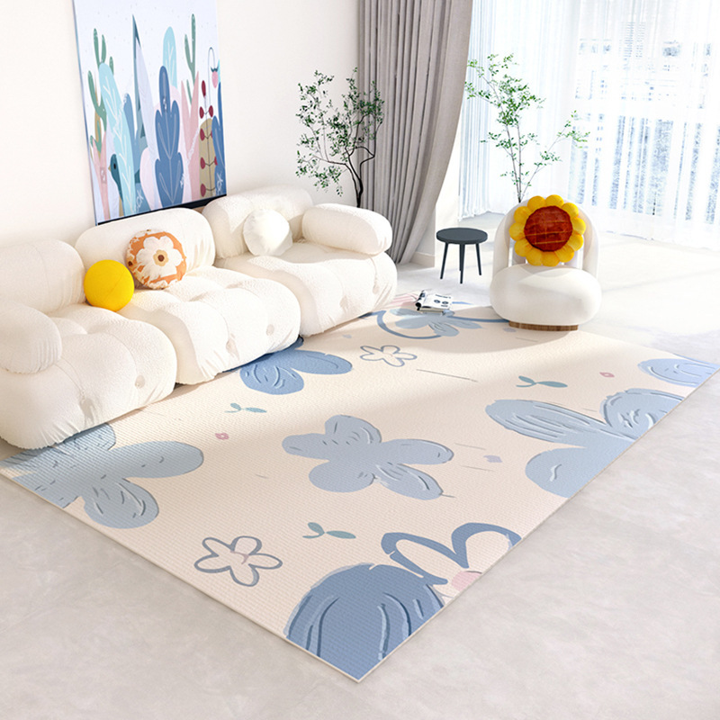 Blue Floral Print Rug Fresh Sp - Commercial Printing And Design ulasan dan harga