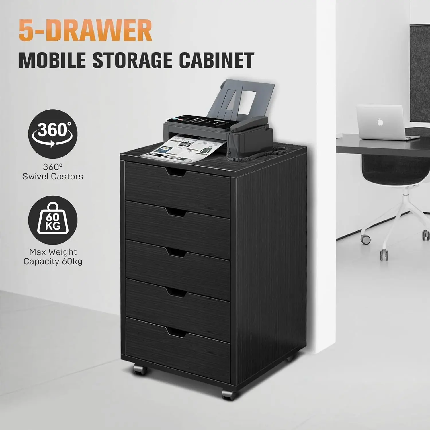 5 Drawer File Cabinet Mobile D - Commercial Printer ulasan dan harga