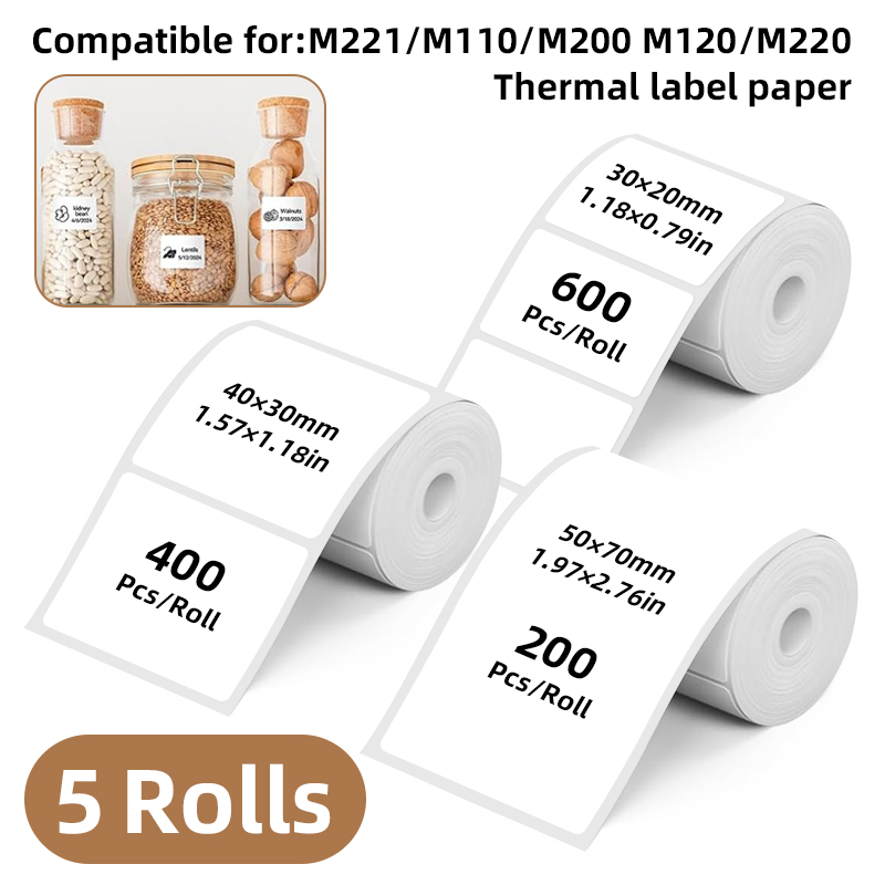 5 Rolls of White Label Sticker - Commercial Printer ulasan dan harga