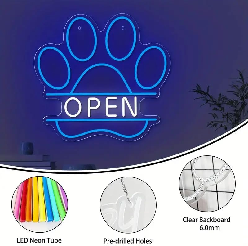 LED Neon Sign USB Dimmable Paw - Commercial Printing Shop ulasan dan harga