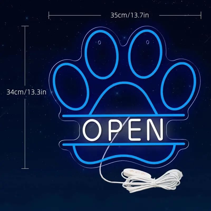 LED Neon Sign USB Dimmable Paw - Commercial Printing Shop ulasan dan harga